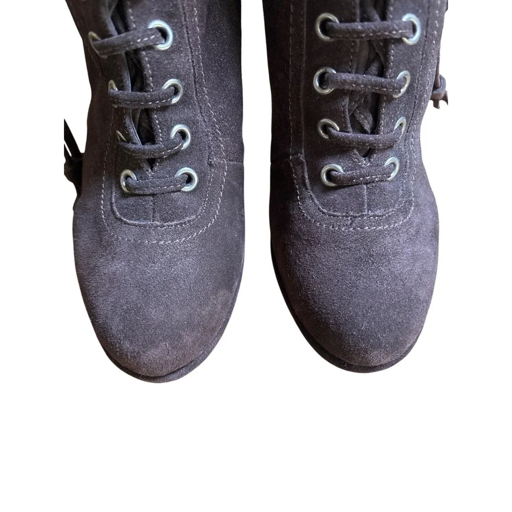 AllSaints Grimsby Size Euro 40 / US 9 Women's Lace Up Boots‎ Booties Heels Brown